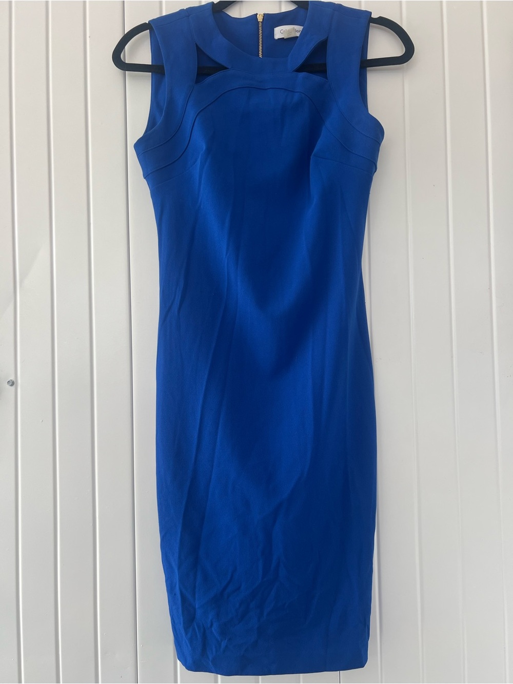 Calvin Klein Royal Blue Cutout Sheath Dress